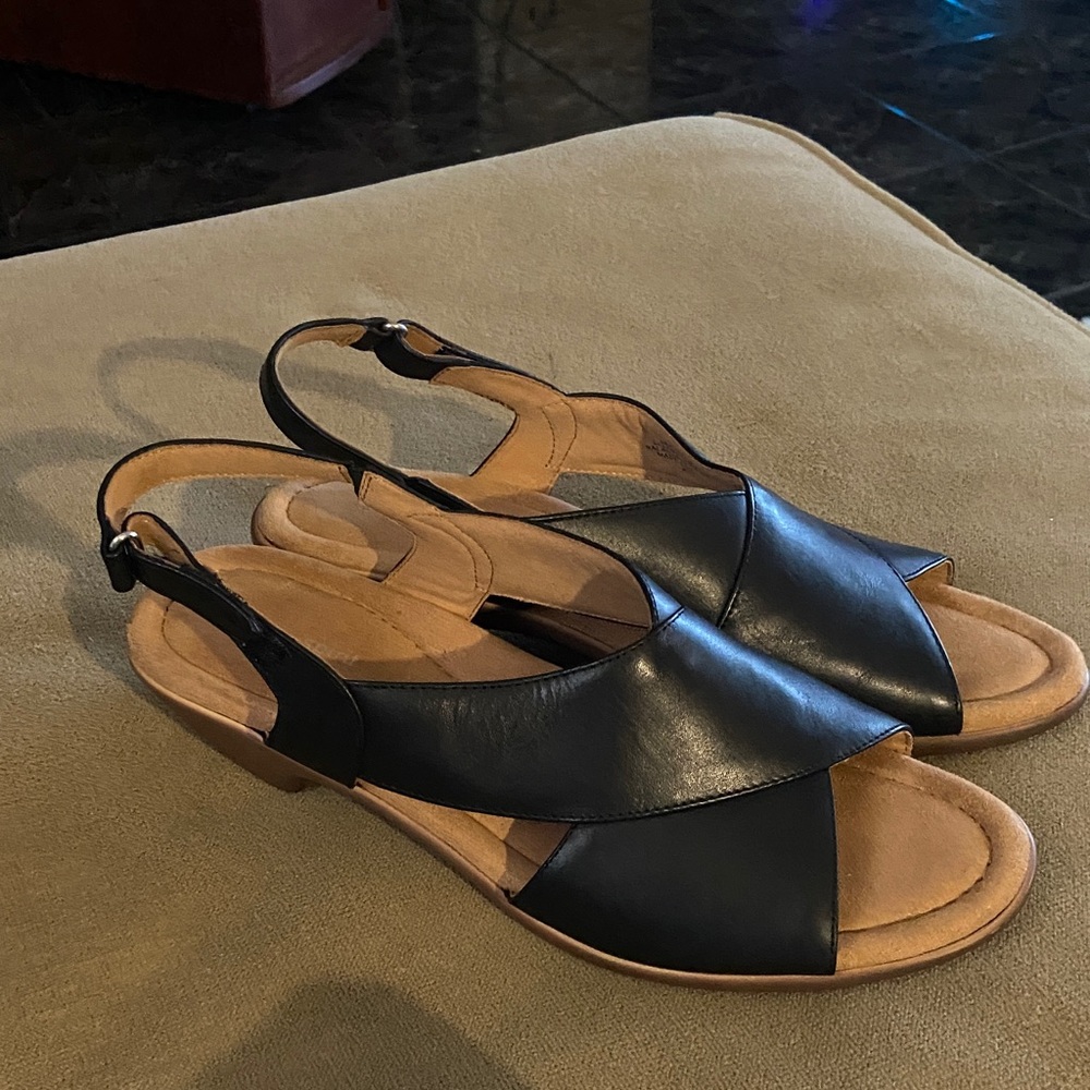 Easy Spirit Black and Tan Sandals